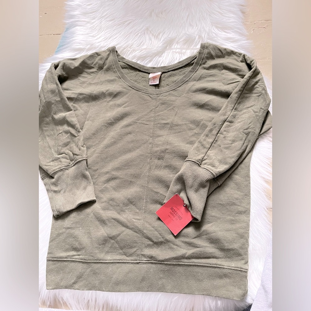 Wide Scoop Neck Green Fleece